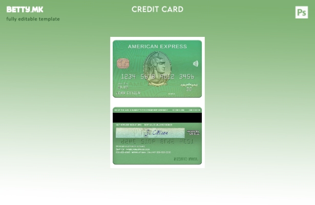 Модерен стил, Шаблон за зелена картичка Amex на банката за управување со отпад в